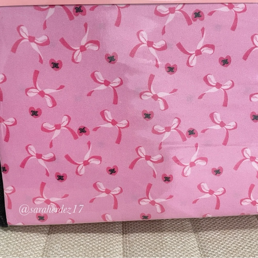 NEW Juicy Couture Full Sheet Set Pink‎ Bows Hearts 4 Piece Bedding